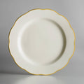 Ivory Scalloped Edge China Plate with Gold Band - 12/Case T938