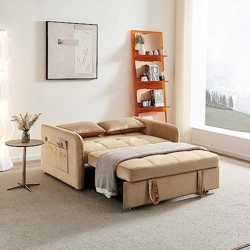 Velvet 3 in 1 Pull-Out Sleeper Sofa Chair T581