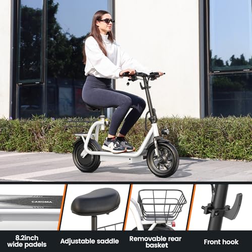Electric Scooter with Seat, LED Display, 12" Tires, Foldable E7800