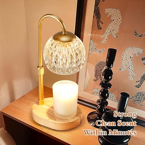 Gold Glass Electric Candle Warmer Lamp with Timer and Dimmer U623701