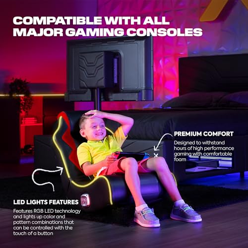 Foldable Bluetooth Audio Floor Chair with Headrest Mounted Speakers Z404546