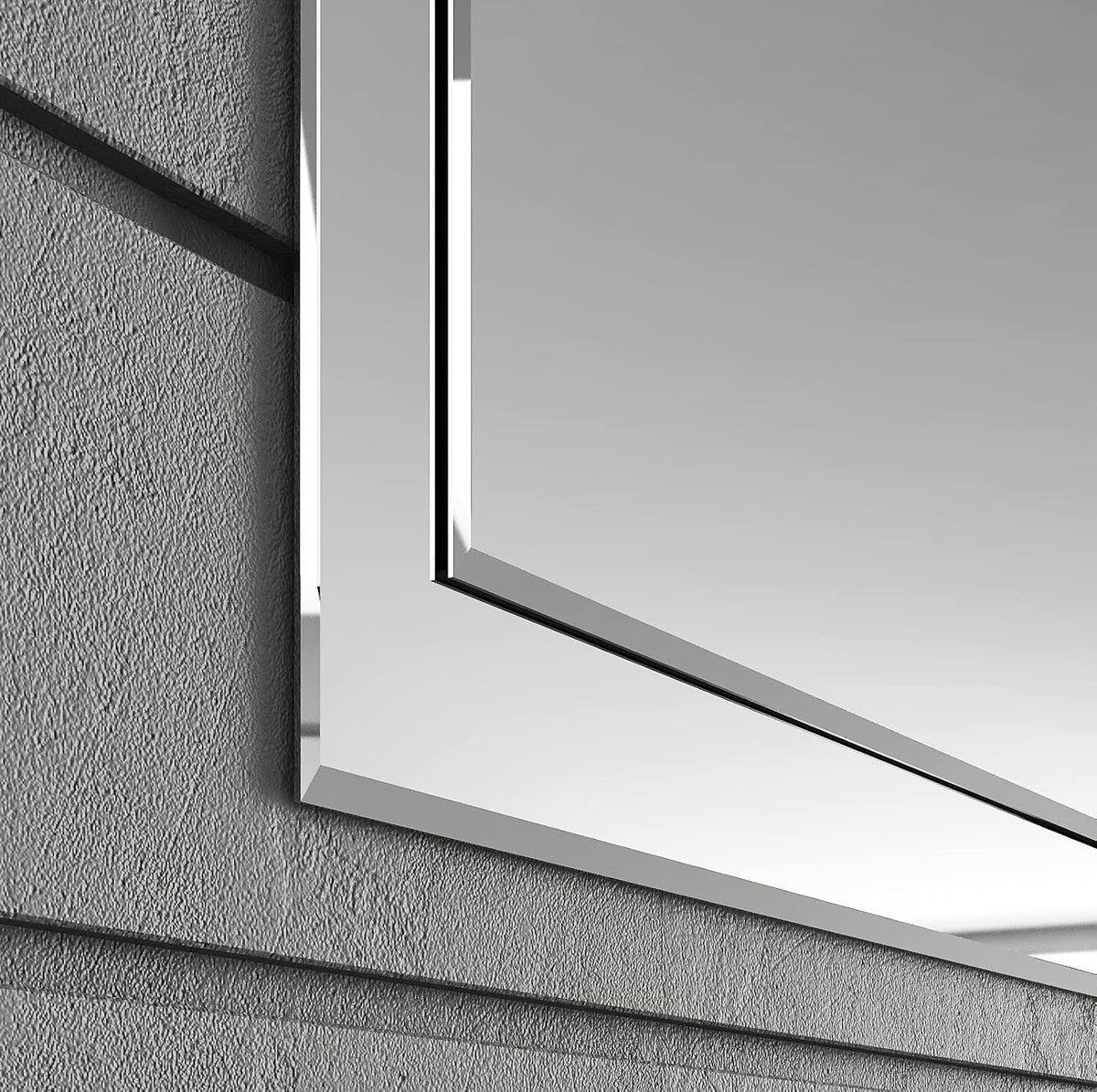 Frameless Rectangular Wall Mounted Double-Layer Mirror N162245