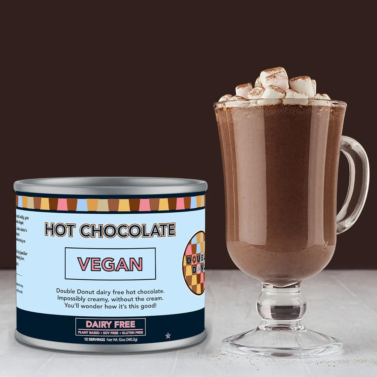 Dairy Free Instant Vegan Hot Chocolate Mix, 12 Ounce Z45593