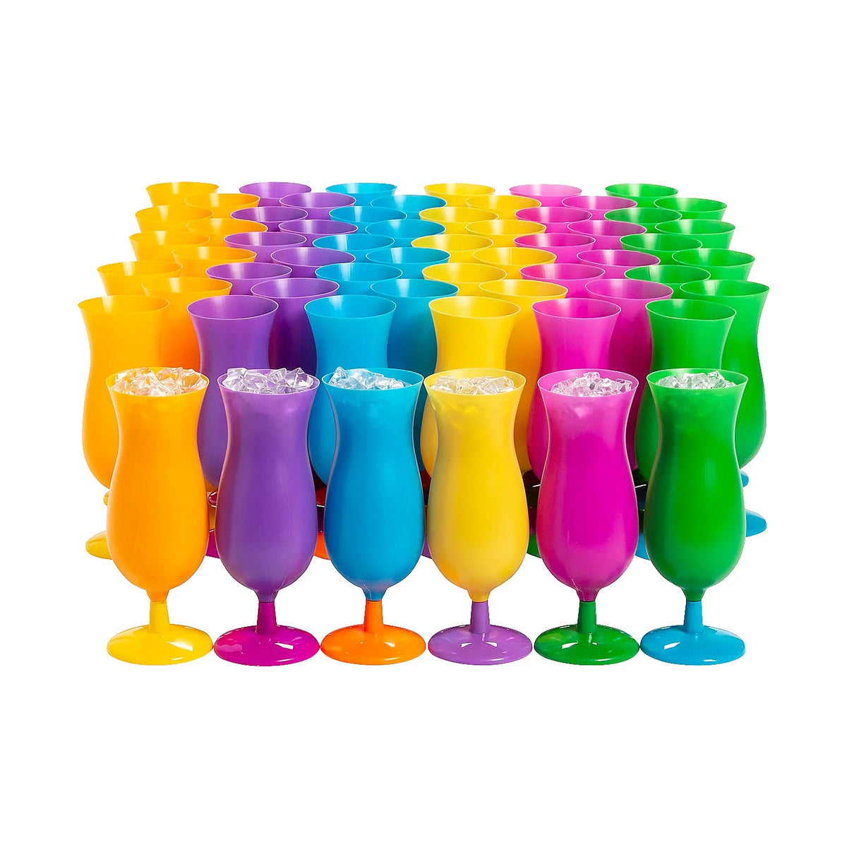 60 Ct Plastic Hurricane Glasses W453