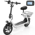 Electric Scooter with Seat, LED Display, 12" Tires, Foldable E7800
