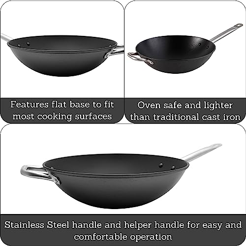Light Cast Iron Wok 14" Black N110060