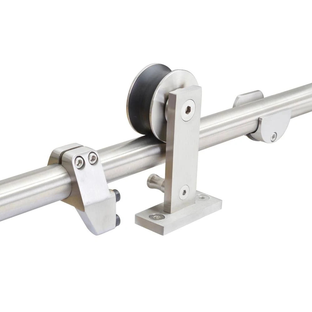 96 in. Stainless Steel Sliding Door Track and Hardware Set F72765