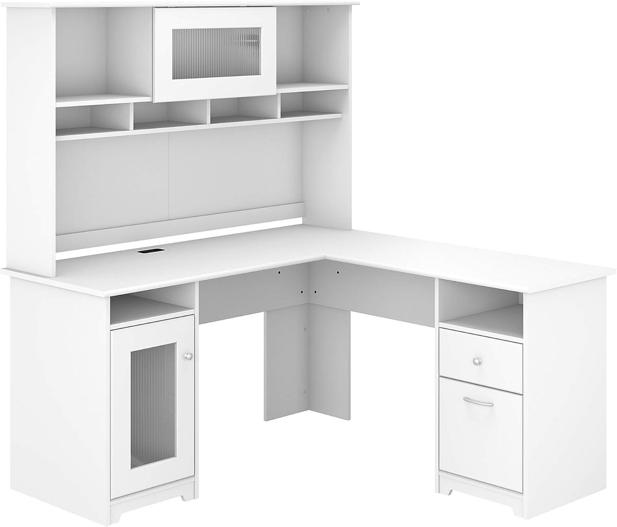 L Shaped Desk with Hutch K6834