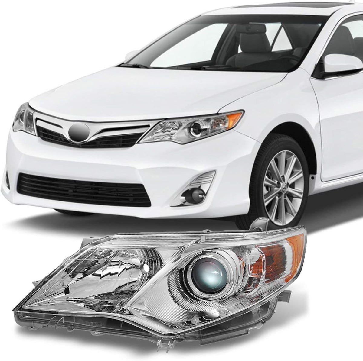 Toyota Camry Chrome Clear Projector Headlights Pair Q766398