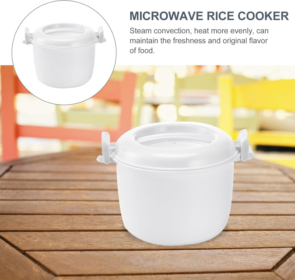 2pcs Round Microwave Rice Cooker Rice Steamer J754
