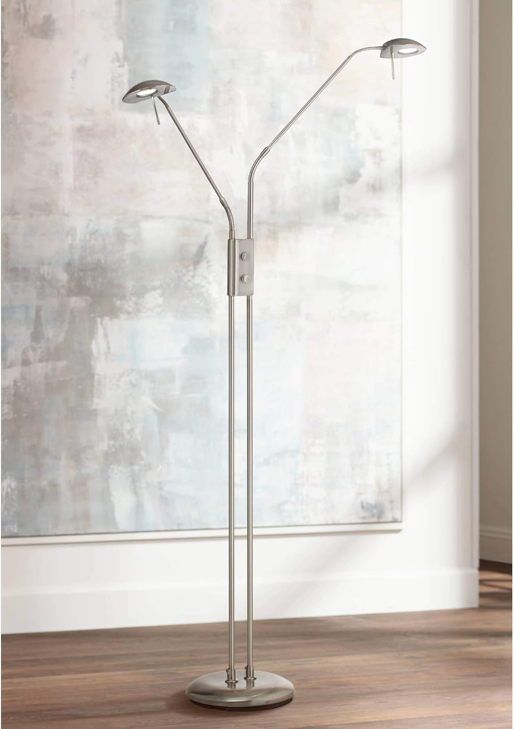 Brushed Nickel Silver 2-Light LED Pharmacy Lamp G461