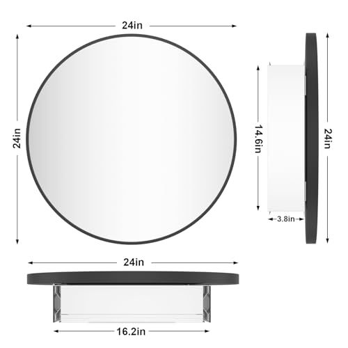 Gold Metal Framed Recessed Bathroom Medicine Cabinet with Beveled Mirror 16x24 inch J1741
