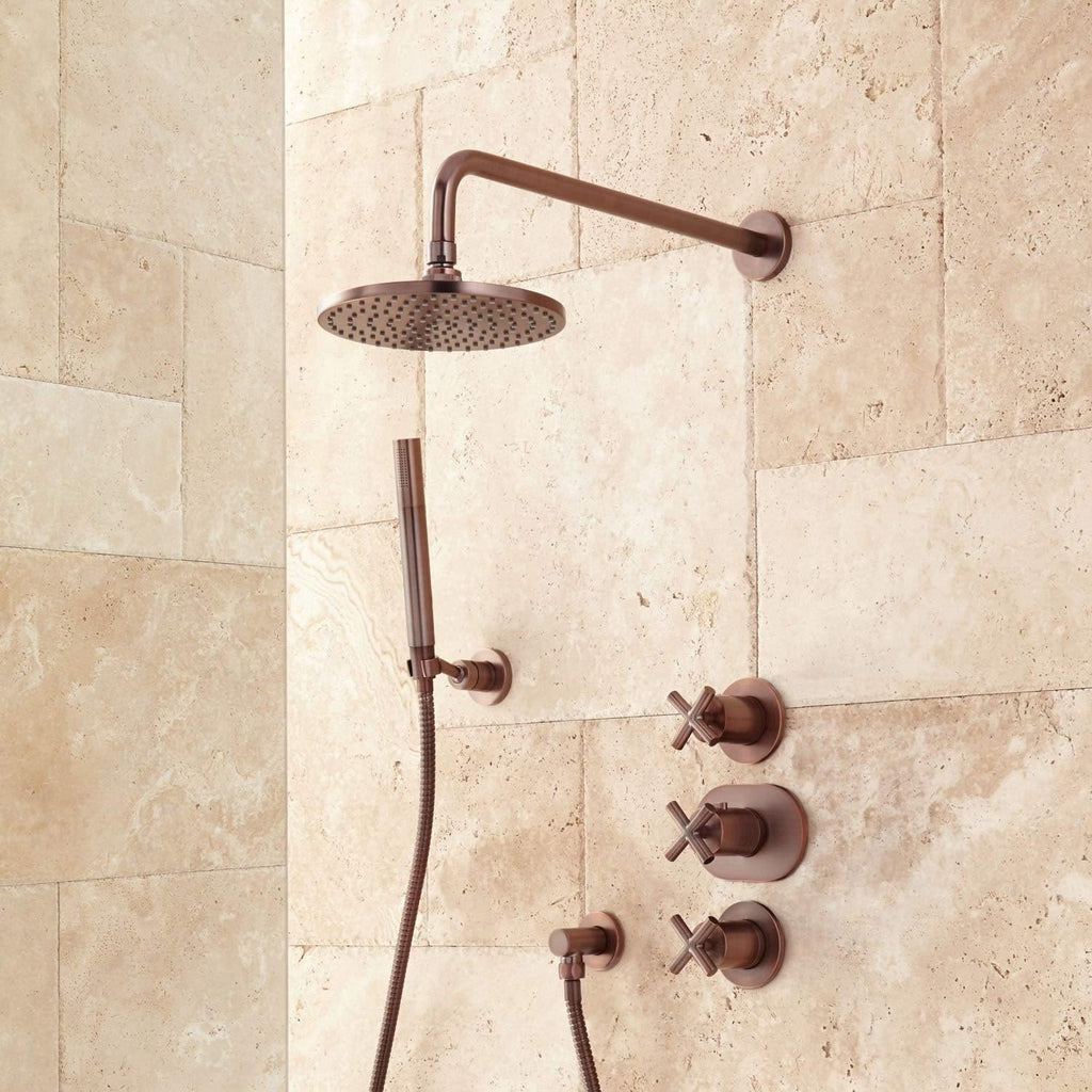 Thermostatic Shower System with Rainfall Shower Head and Hand Shower S2515