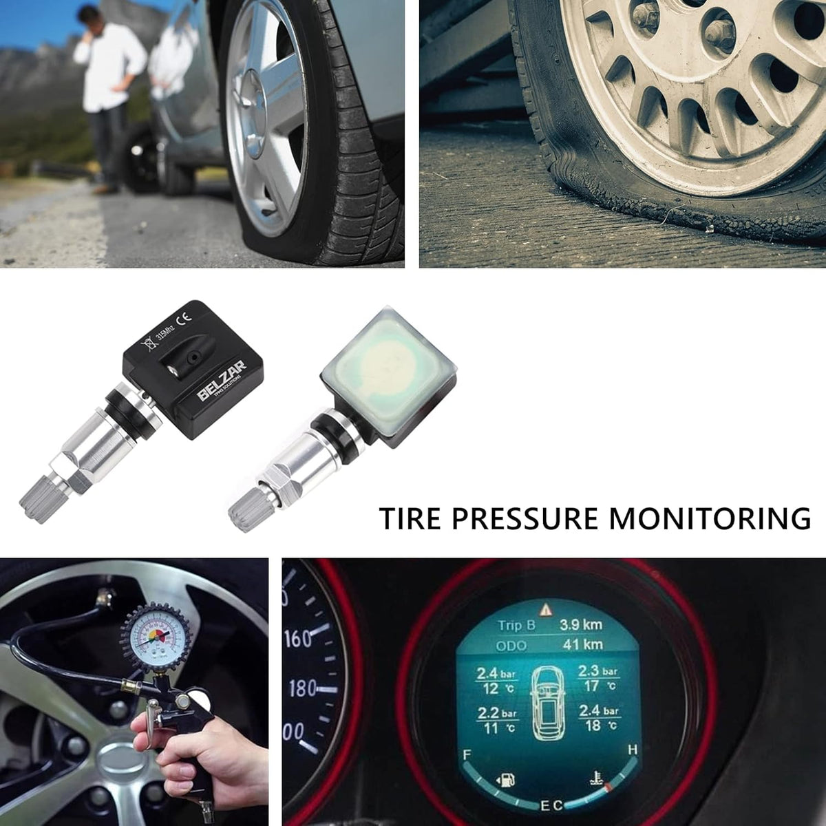 TPMS Tire Pressure Sensors 315MHz Preprogrammed Replacement 4 Pack N709