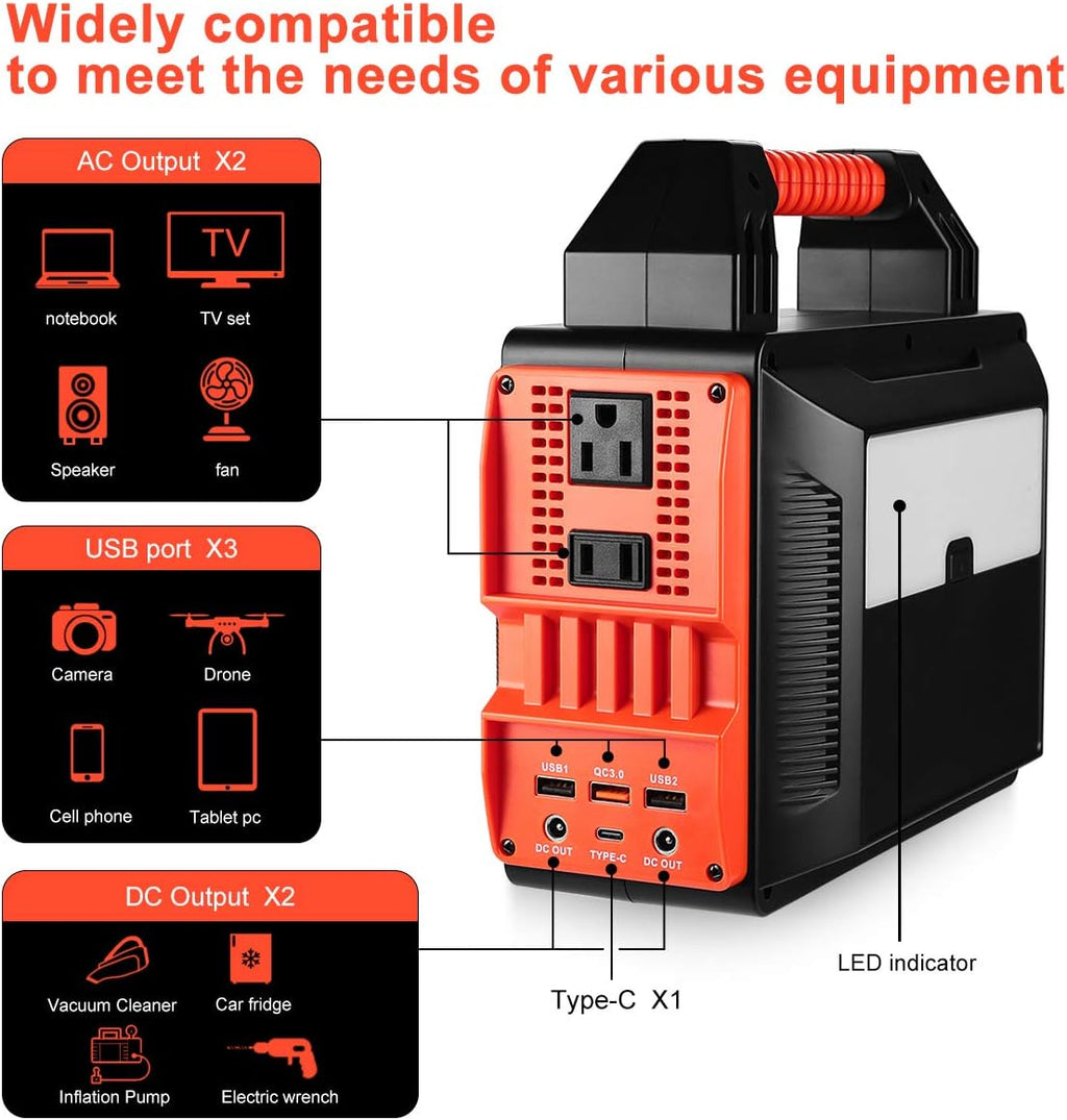 300Wh Portable Power Station with 110V/200W AC Outlet B6683