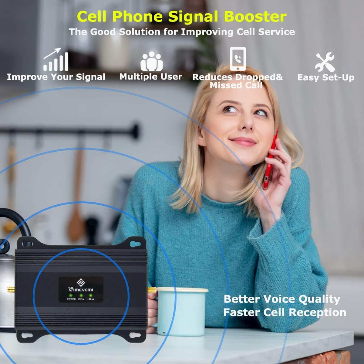 4G LTE 5G Cell Phone Signal Booster for Home 4000sqft Z832151