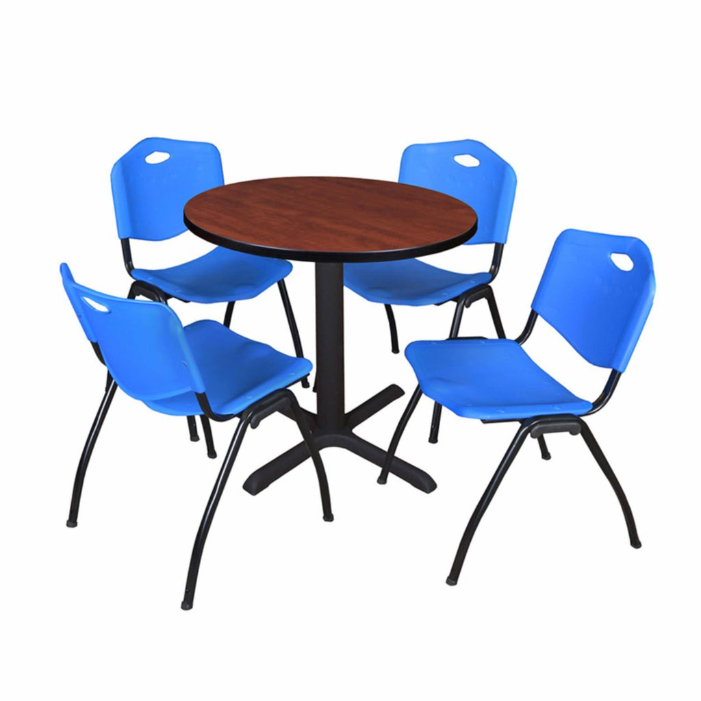 Round Breakroom Table & 4 Stack Chairs E4429
