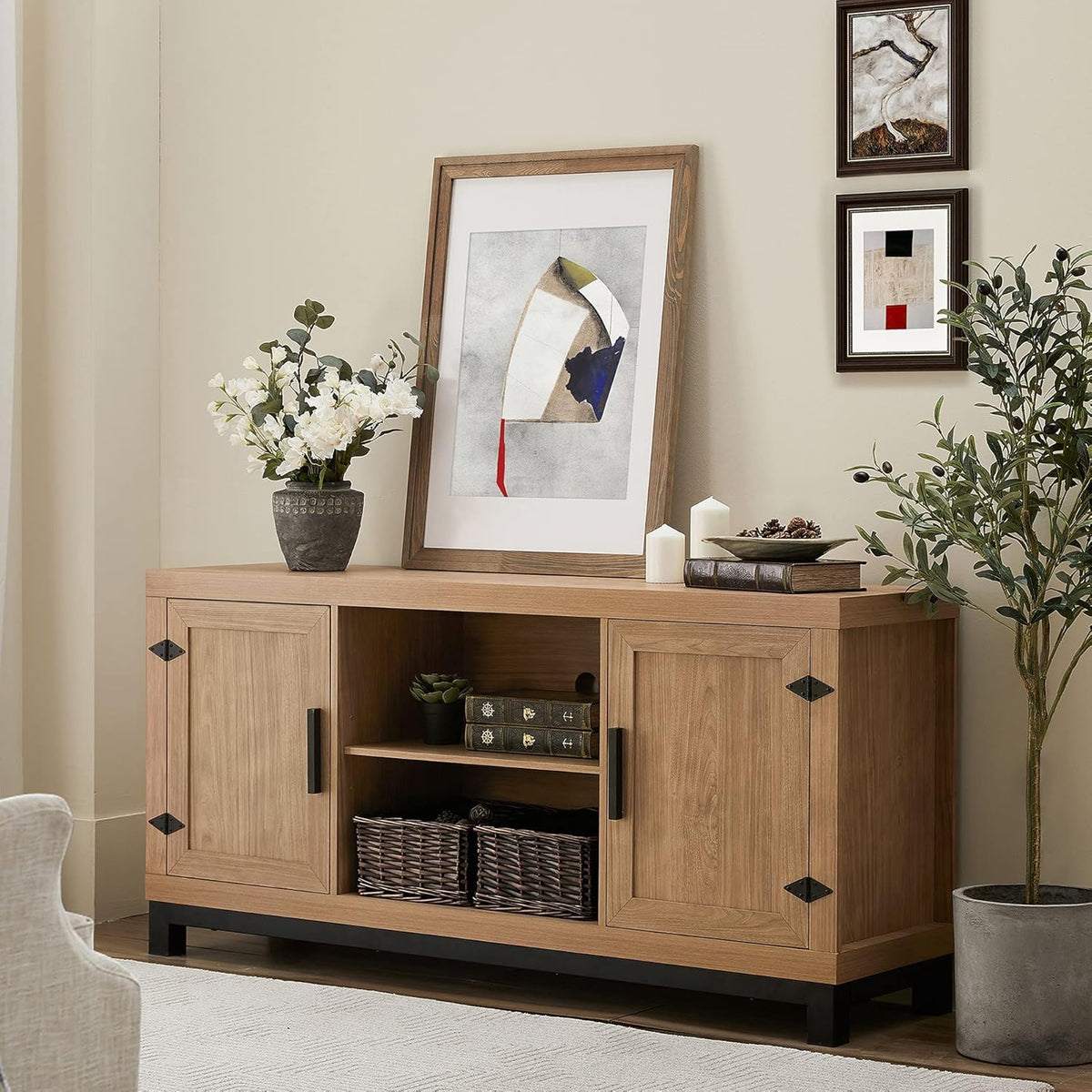 Electric Fireplace with Mantel and 7 Bookshelves I1357