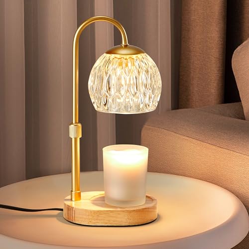 Gold Glass Electric Candle Warmer Lamp with Timer and Dimmer U623701