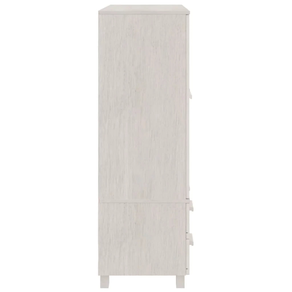 Pine Wood Wardrobe with Doors and Drawers K62272