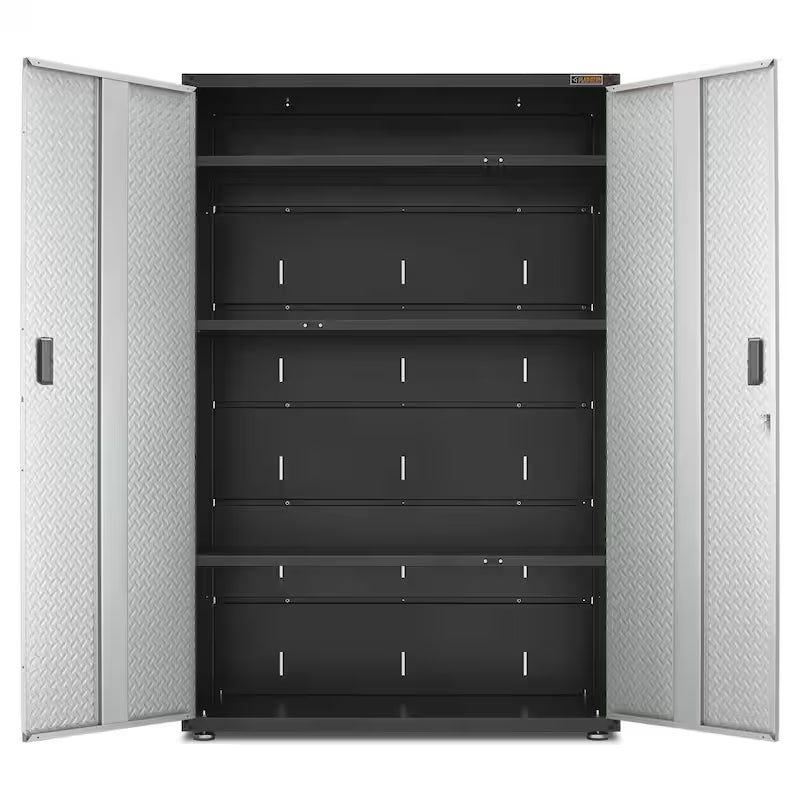 Steel Freestanding Garage Cabinet in Silver Tread F38290