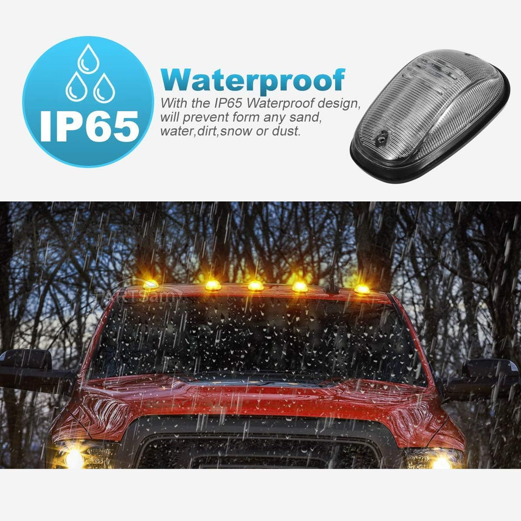 5PCS Clear/Amber 45LED Cab Marker Roof Light V49755
