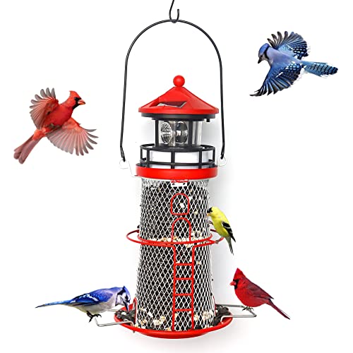 14'' Hanging Mesh Solar Bird Feeder with Rotating Beacon P931225