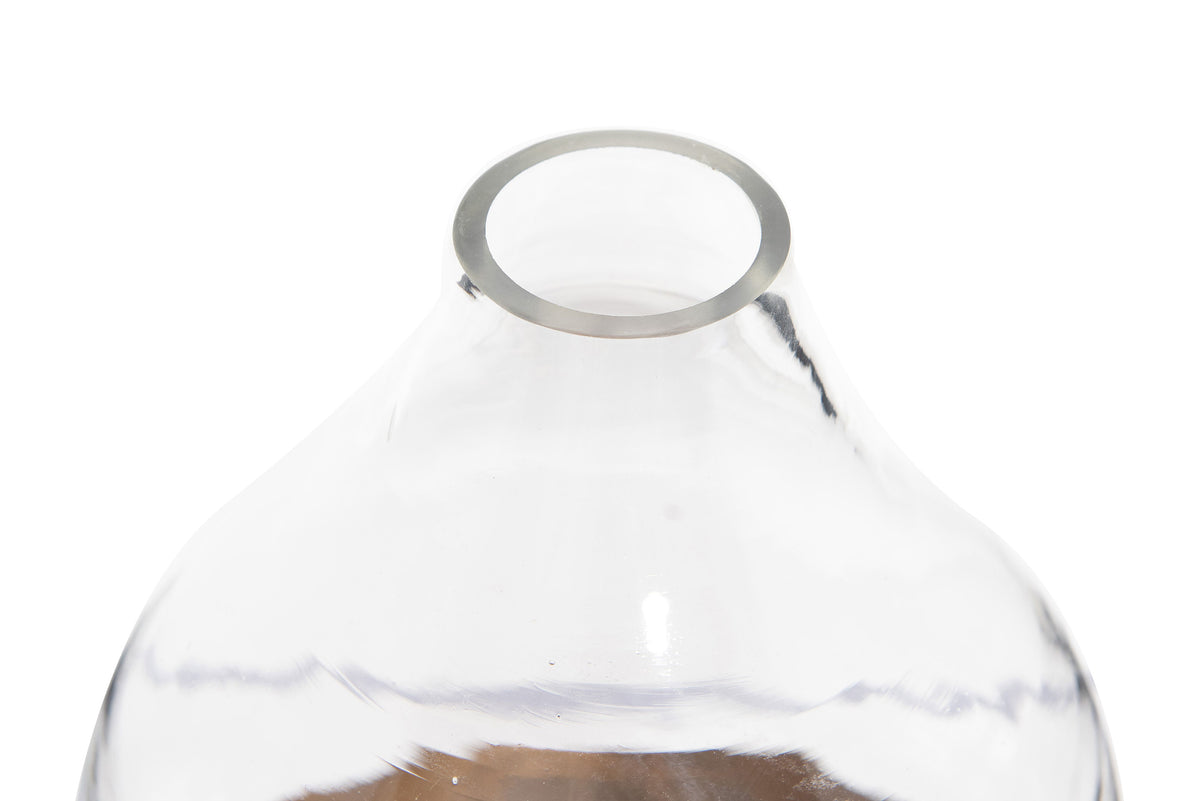 Glass Cloche with Metal Tray, Set of 2 Pieces K7830