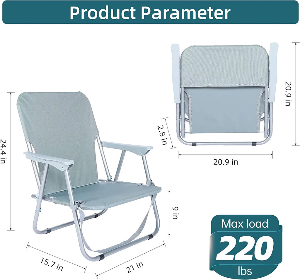 Folding Beach Lawn Chairs 600D Oxford Steel Frame K344