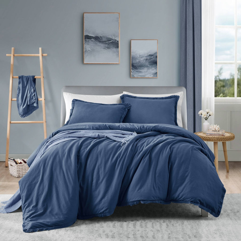 King Garment Washed Cotton Duvet Cover Set F7646