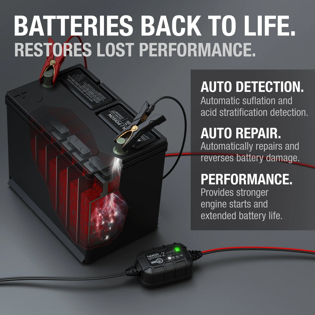 6V/12V 2A Smart Battery Charger and Maintainer B458