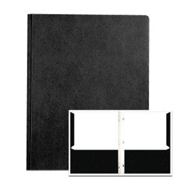 Black Embossed 2-Pocket Folders with Prongs, 25/Box J88447