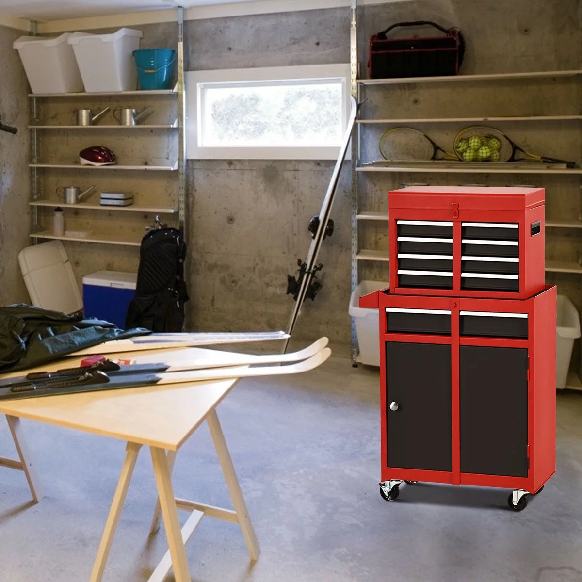 2 in 1 Tool Chest & Cabinet with 5 Sliding Drawers M530717