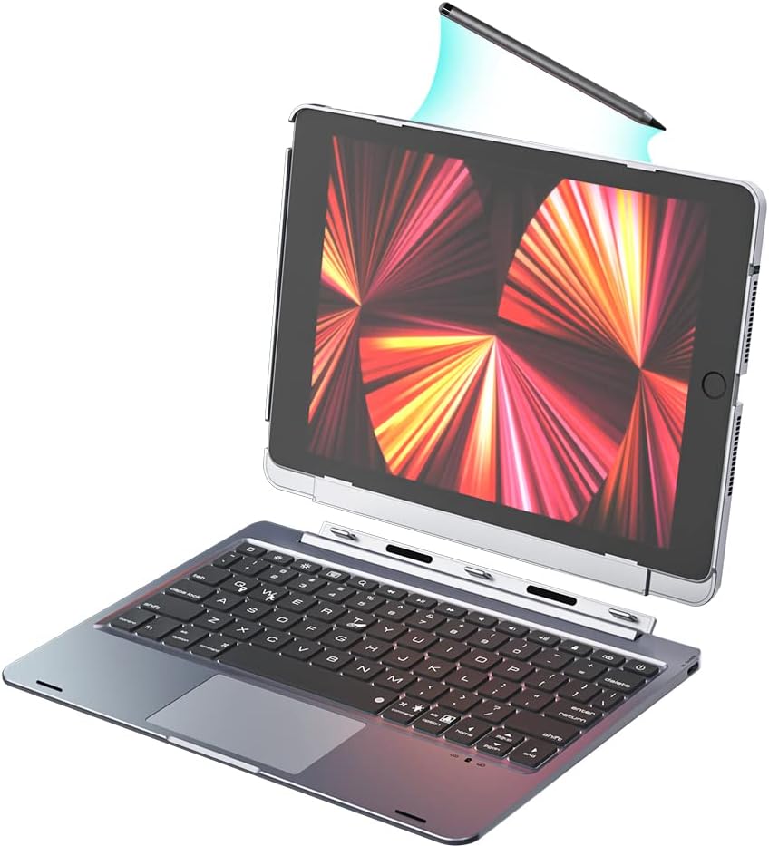 Green Detachable Keyboard Case with Trackpad for iPad 10.2 inch S419