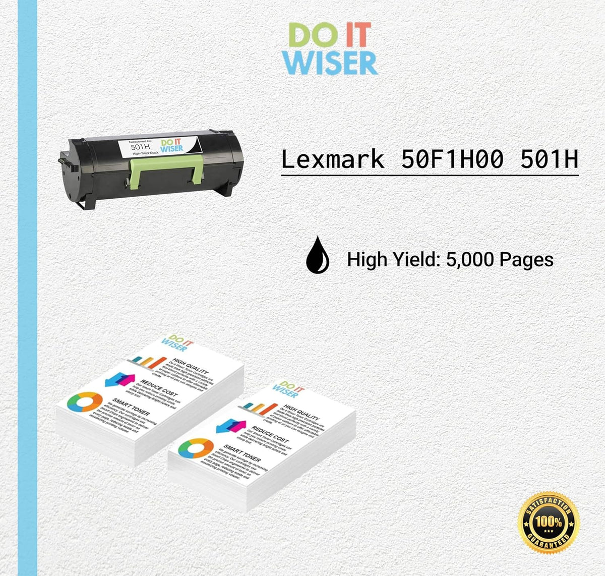 Compatible Printer Toner Cartridge Replacement for Lexmark 501H, Pack of 2 Y583376