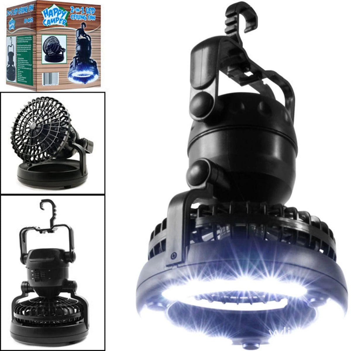18 LED 2 in 1 Camping Light with Fan Portable Lantern Flashlight M871