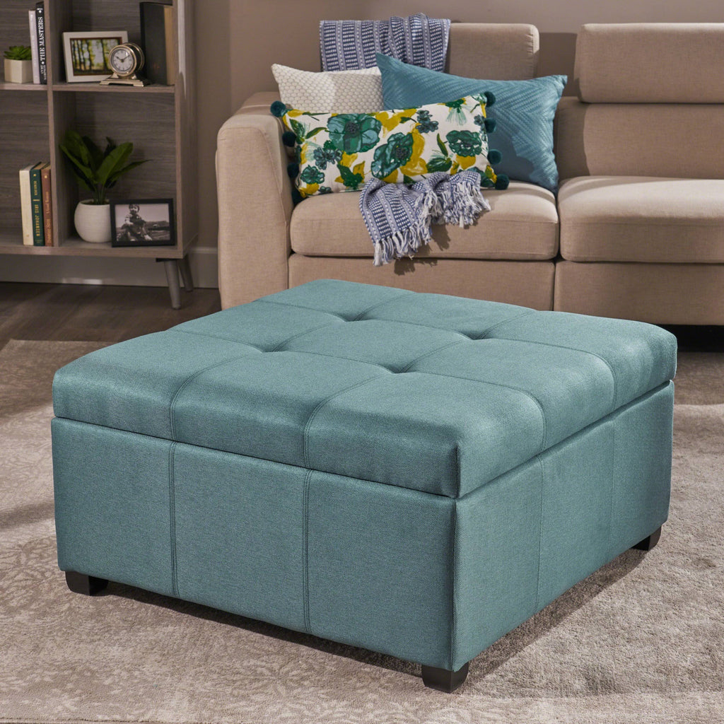 Dark Gray Fabric Storage Ottoman F839