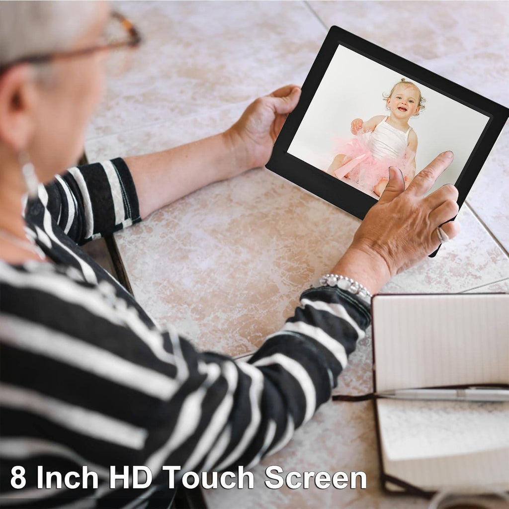 Digital Photo Frame WiFi 8 Inch Touch Screen IPS Display 16GB Storage N867071