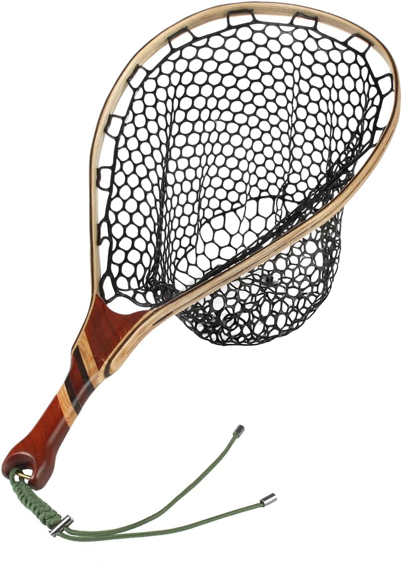 Black Aluminum Alloy Frame Fly Fishing Landing Net with Rubber Mesh Pack of 2 H23209