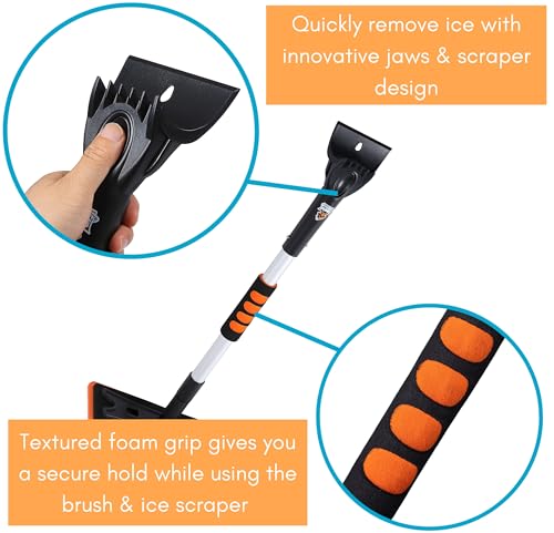 55" Extendable Snow Brush with 14" Foam Head & Detachable Scraper P425