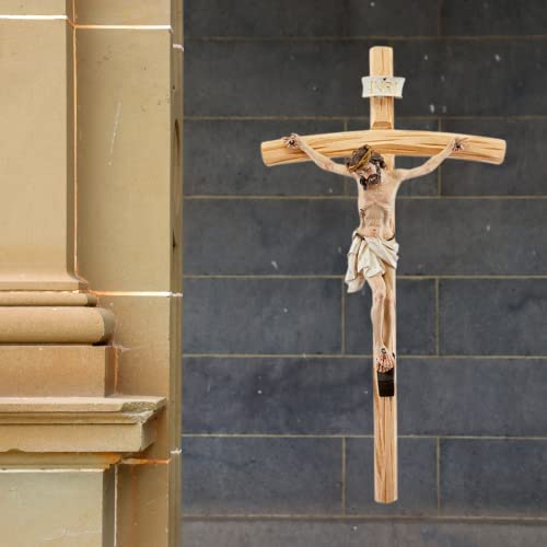 Large Wooden Crucifix with Resin Corpus, 24 inches A122