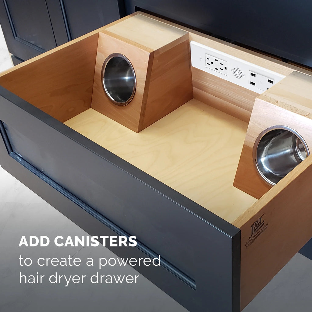 White In-Drawer Outlet with AC Outlets and USB Ports K53654