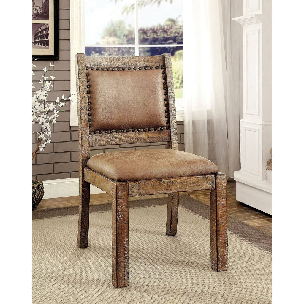 Rustic Pine Side Chair Set of 2 D273828
