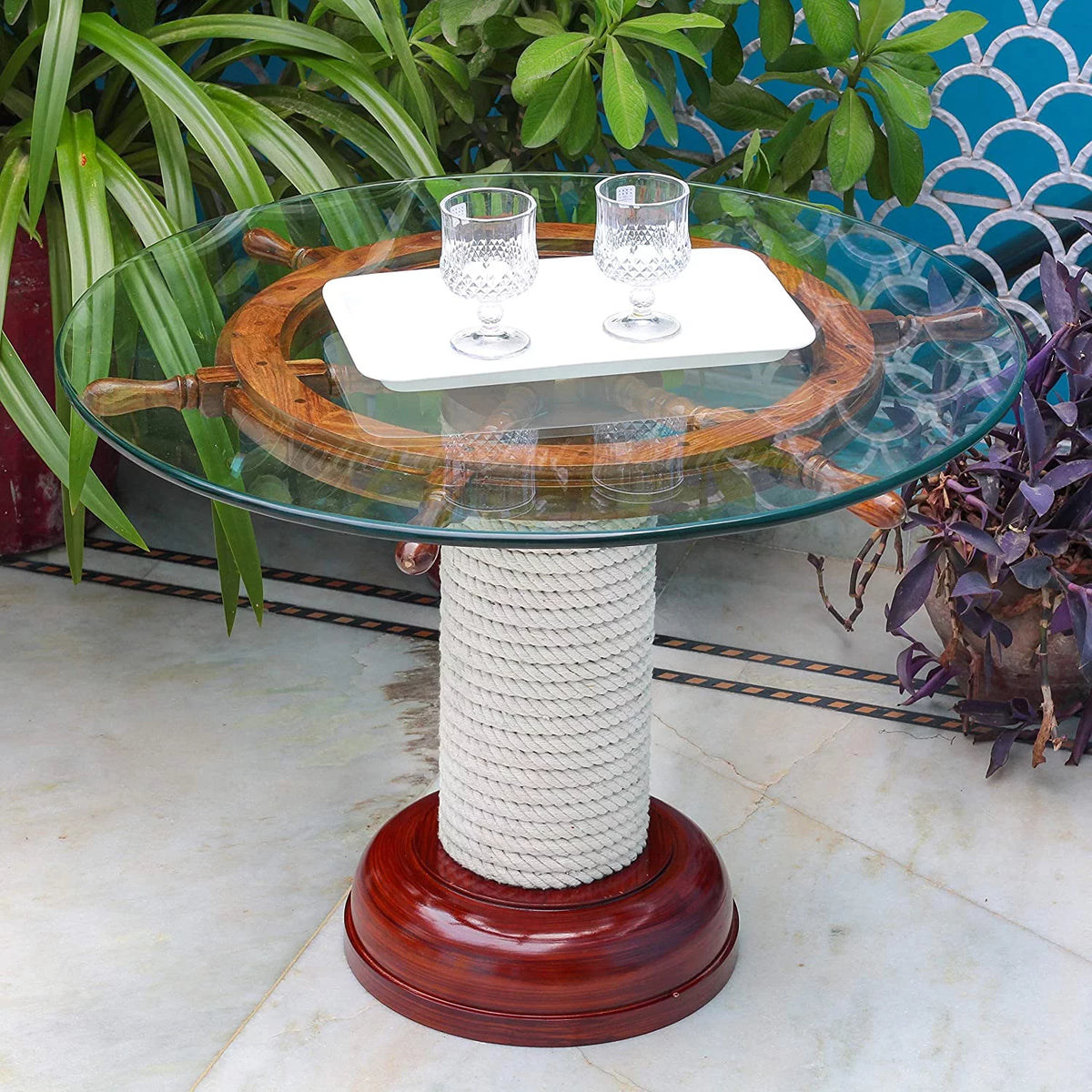 Wood Coffee Table with Clear Glass Top 30 Inches T865993