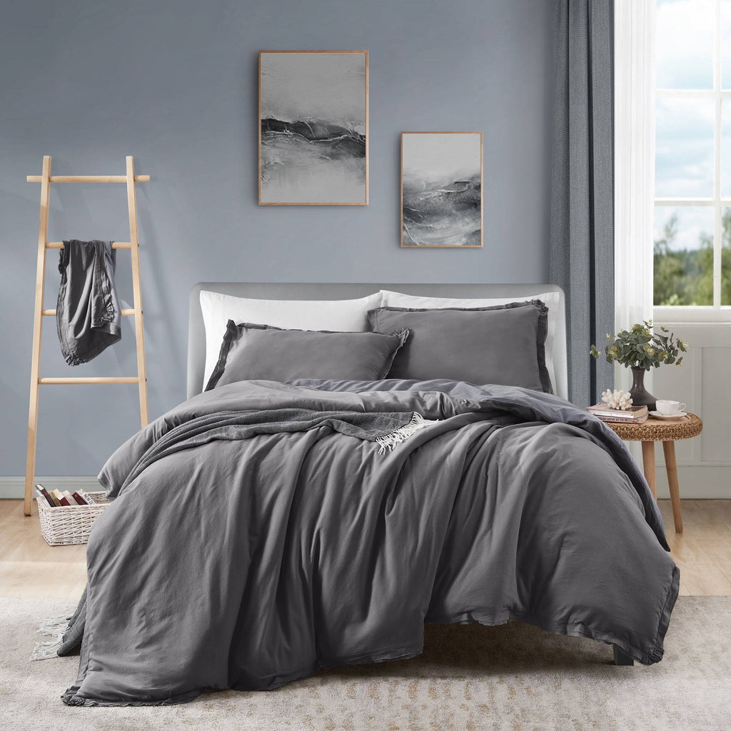 King Garment Washed Cotton Duvet Cover Set F7646