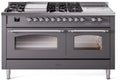 60 Dual Fuel Natural Gas Range Matte Graphite Chrome Trim Y35495