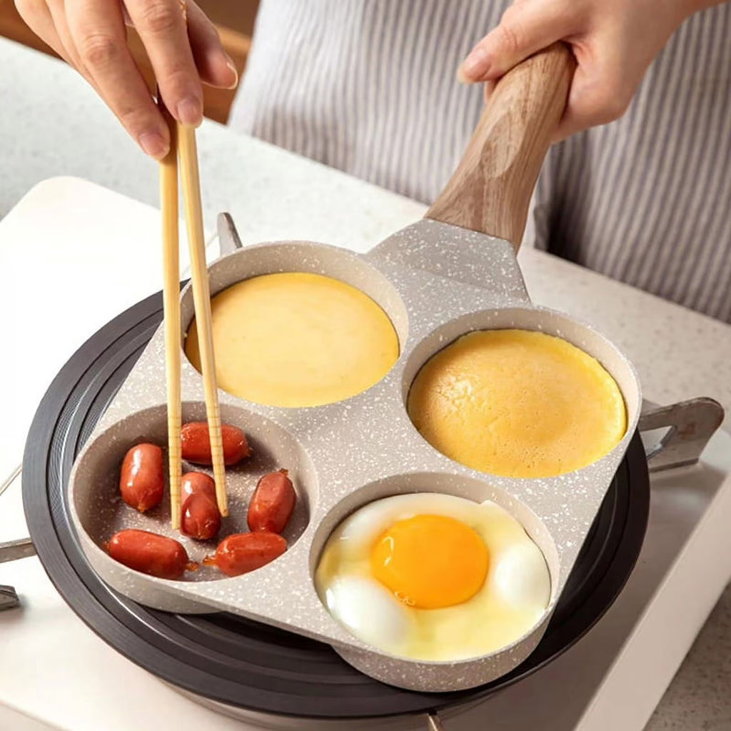 4 Holes Nonstick Egg Pancake Pan Skillet O2504