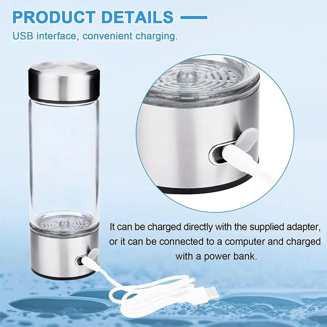 Hydrogen Water Bottle Glass Cup C281361