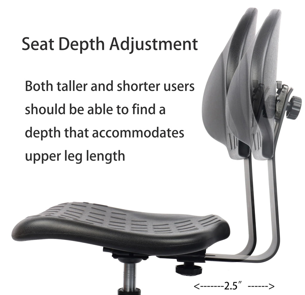 Polyurethane Drafting Lab Stool Chair, 18" Adjustable Footring, 10" Adjustable Height G67528
