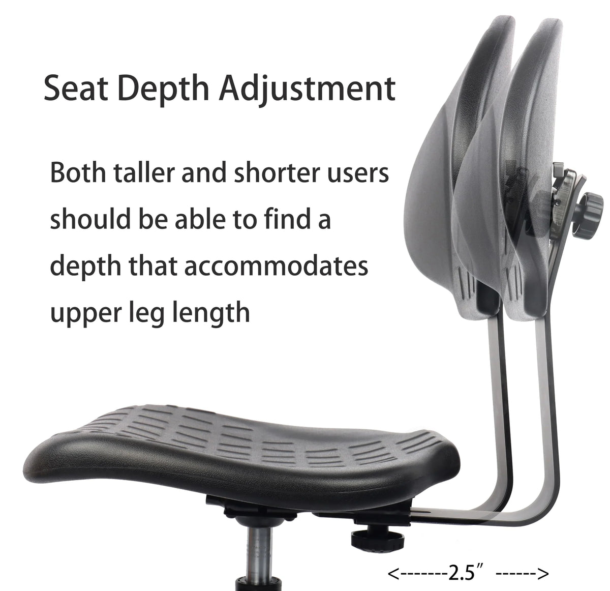 Polyurethane Drafting Lab Stool Chair, 18" Adjustable Footring, 10" Adjustable Height G67528